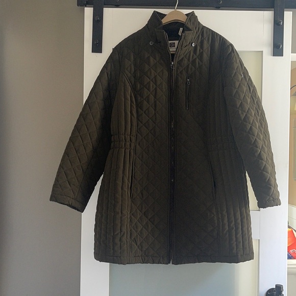 Laundry by Design long quilted coat 1X EUC missing hood - Picture 1 of 5